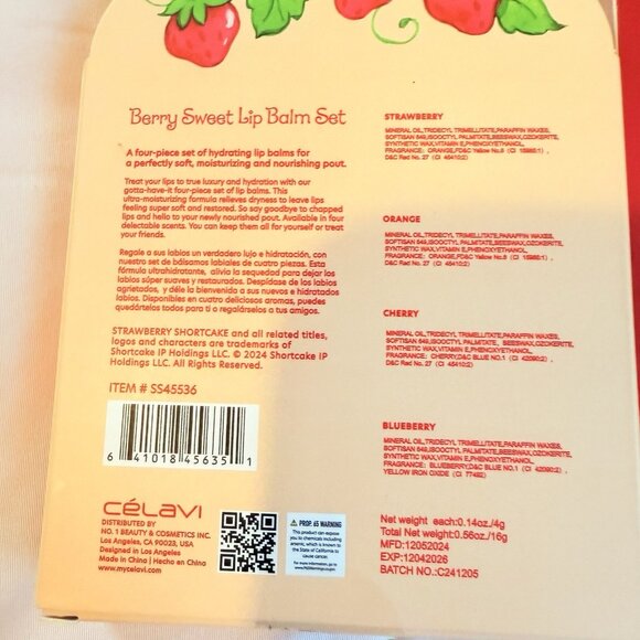 Strawberry Shortcake Berry Sweet Glow Lip Oil & Balm Celavi 2 Pack Bundle - Picture 6 of 7